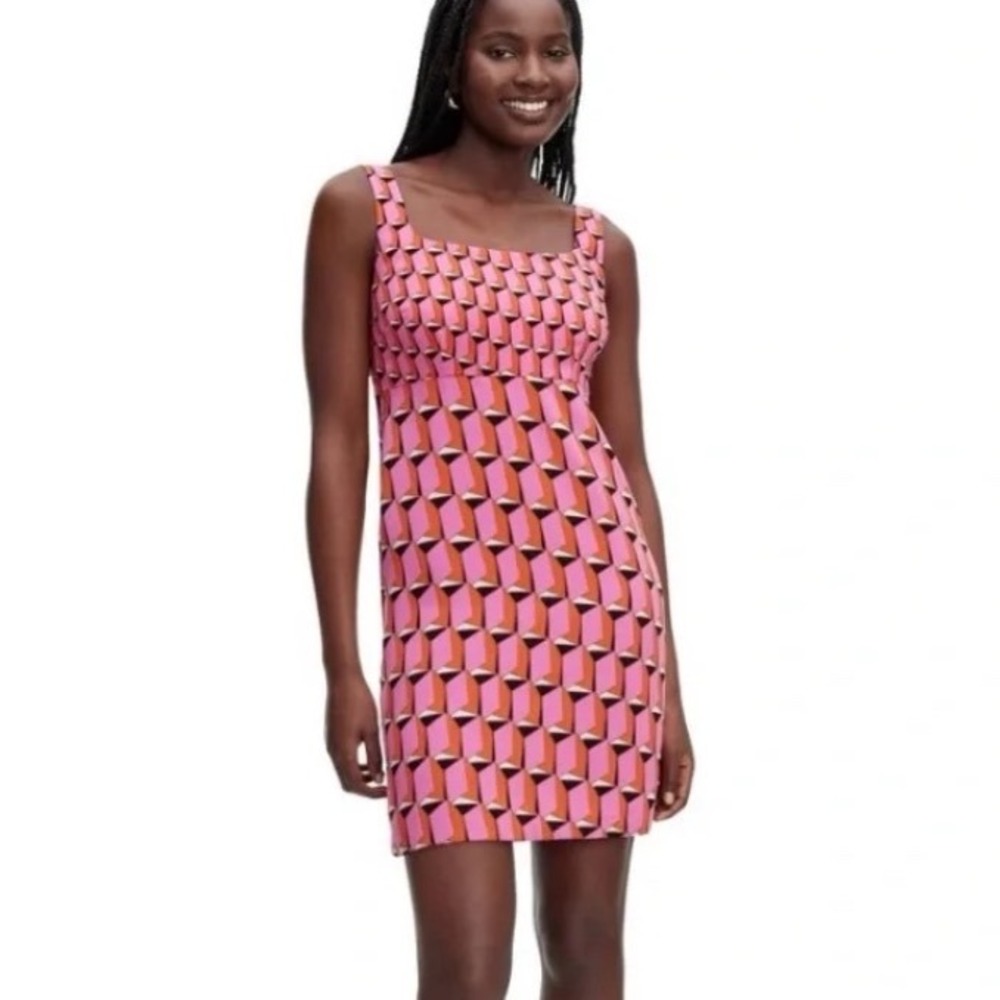 NWT Diane von Furstenberg DVF Target Pink Geometric Shift Mini Dress Mod Retro 4